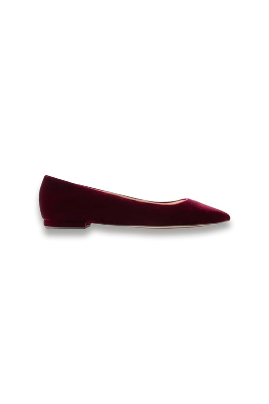 Velvet Point-toe Flats