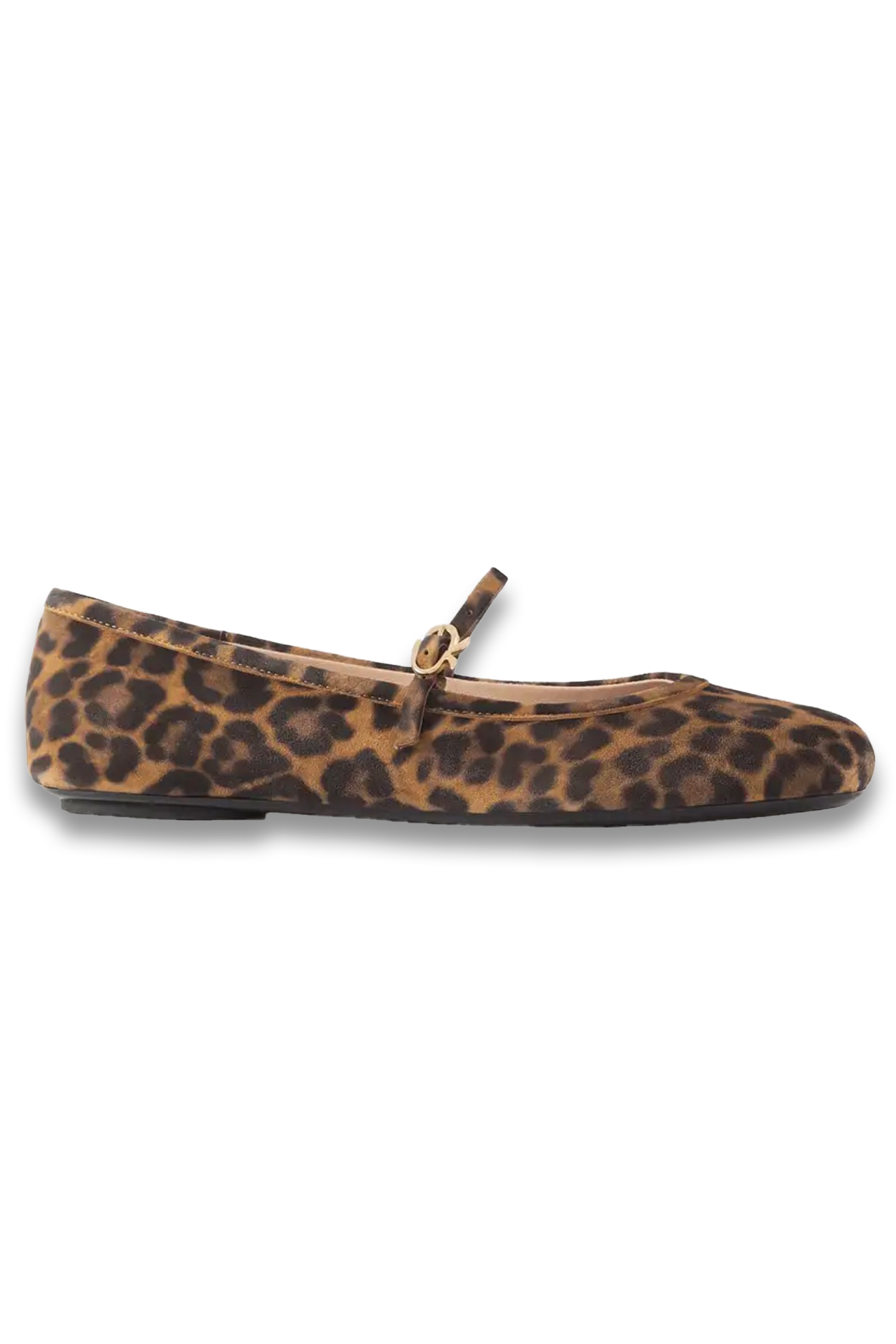 Carla Leopard-Print Suede Mary Jane Ballet Flats