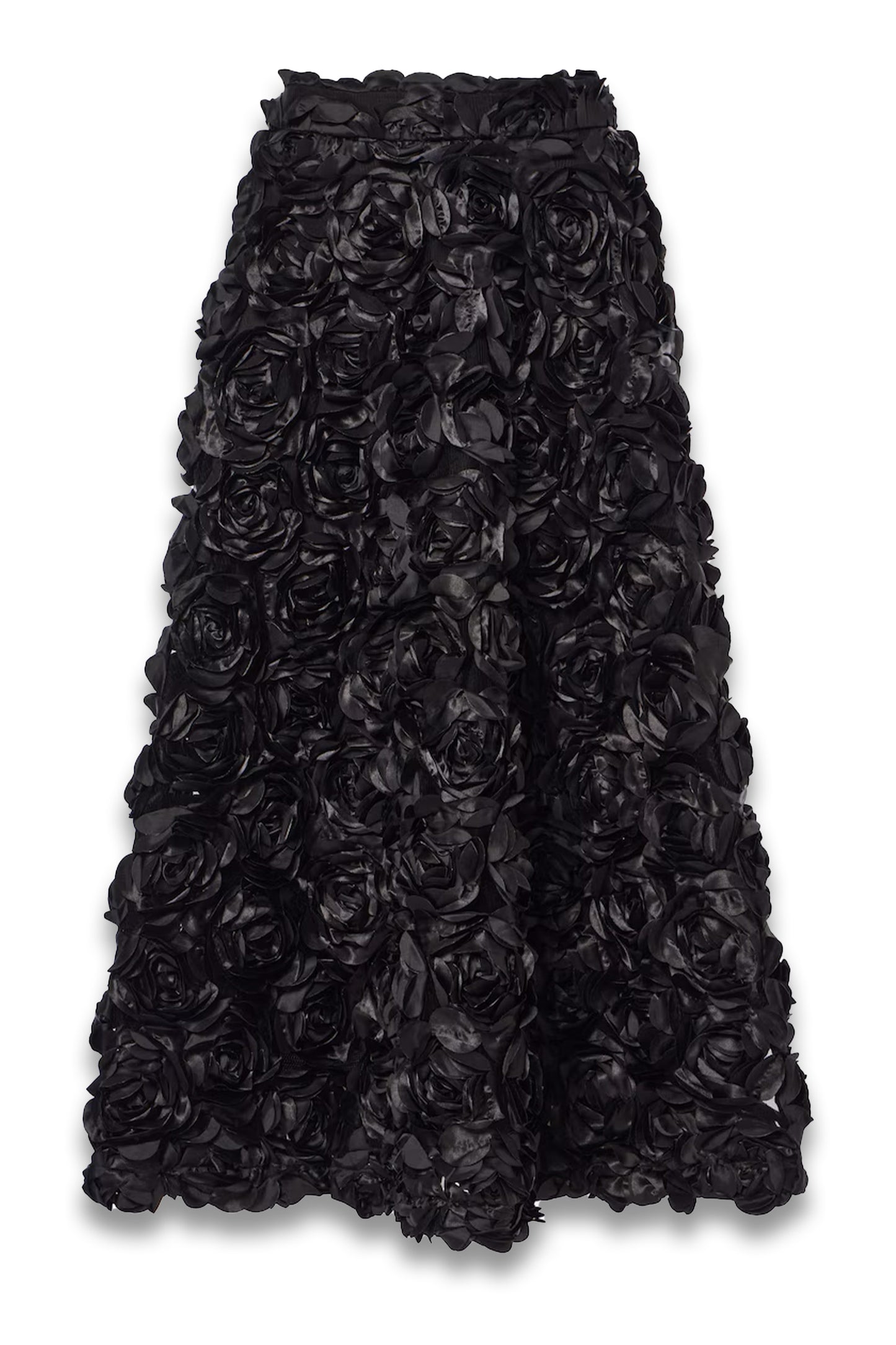 Sun floral-appliqué high-rise maxi skirt