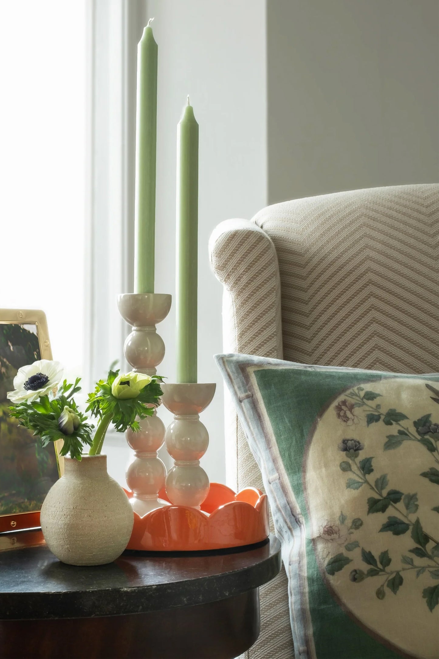 Orange Small Round Scallop Tray
