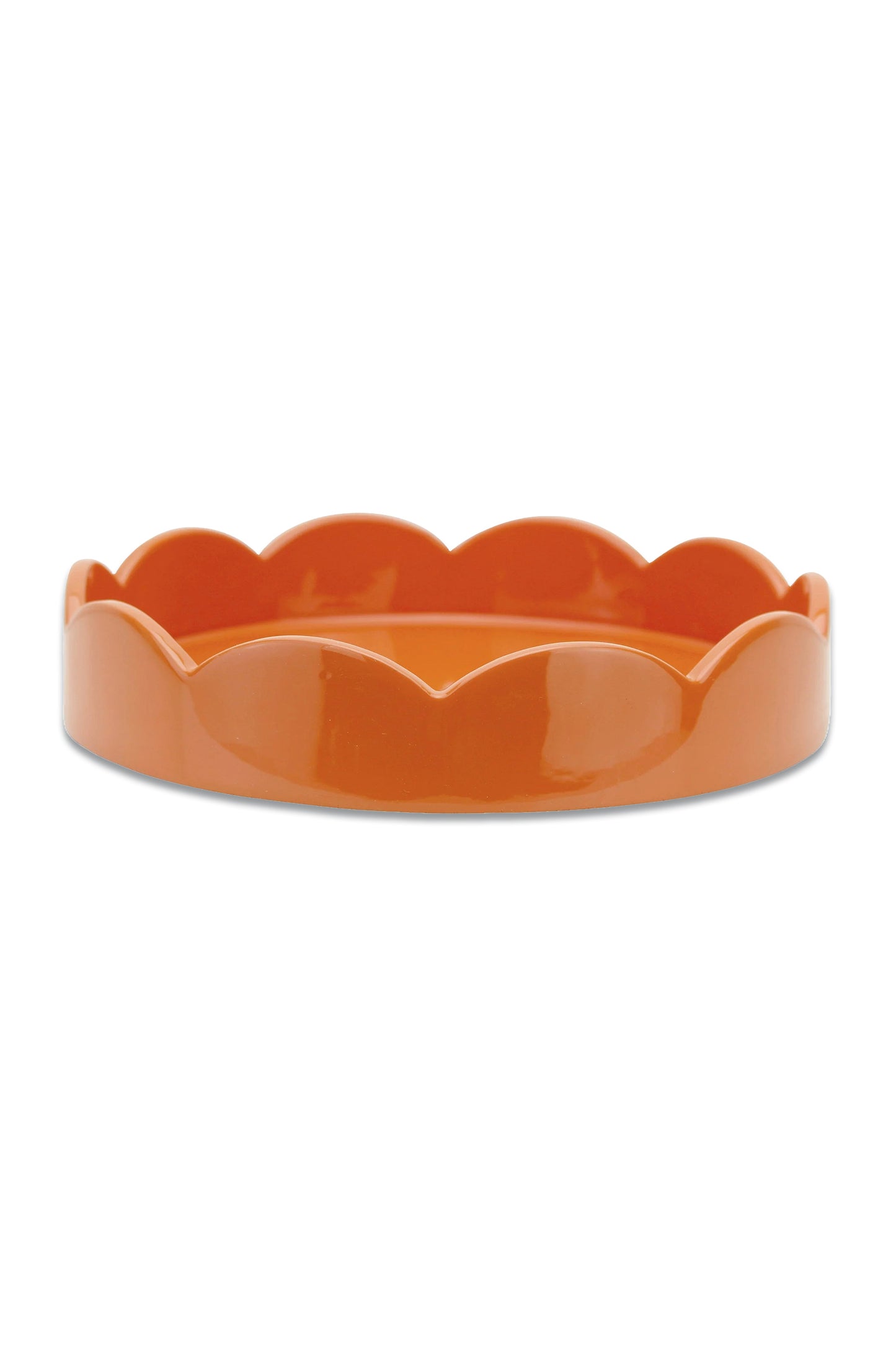 Orange Small Round Scallop Tray