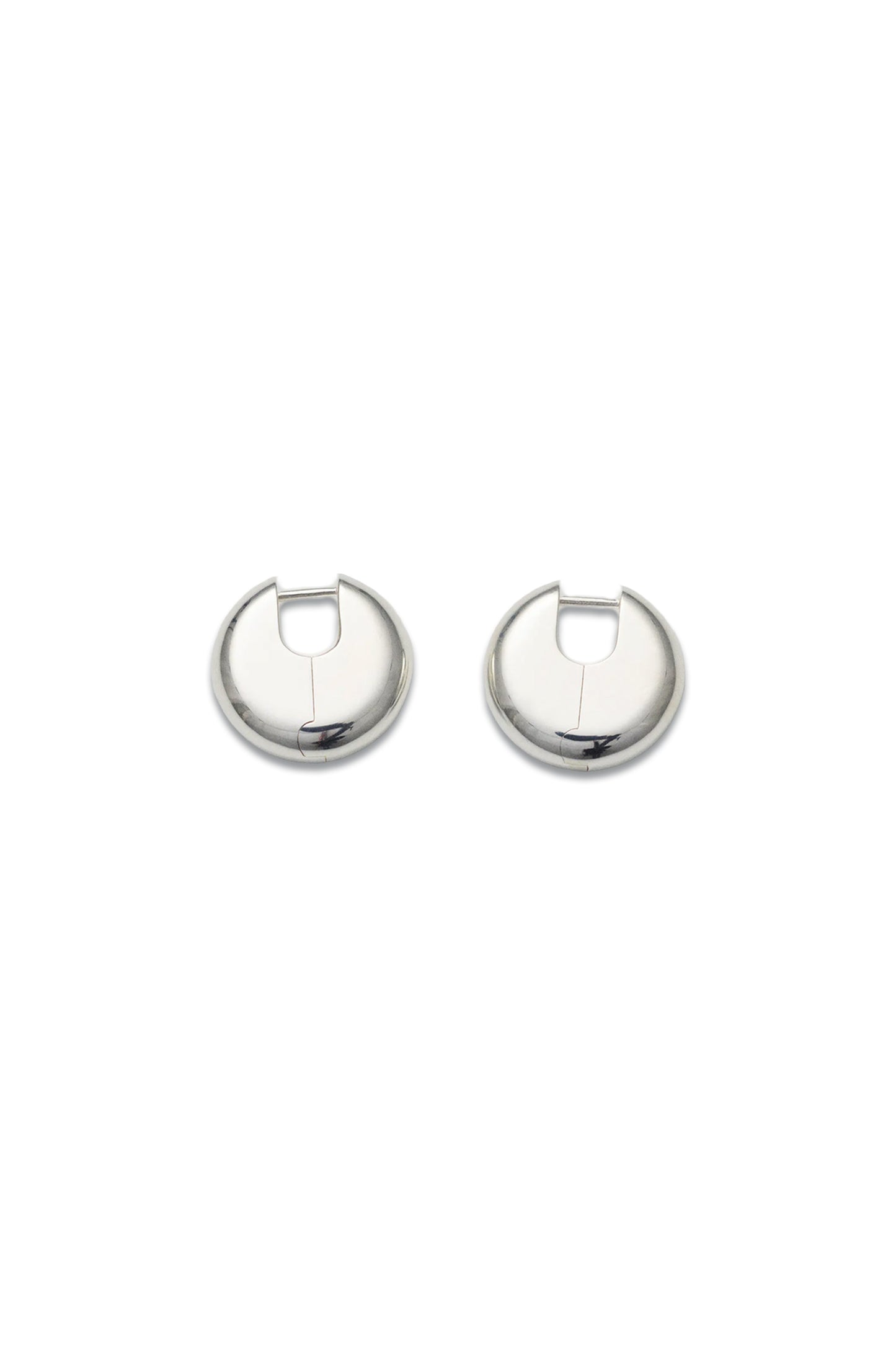 Disc Earrings in Polished silver