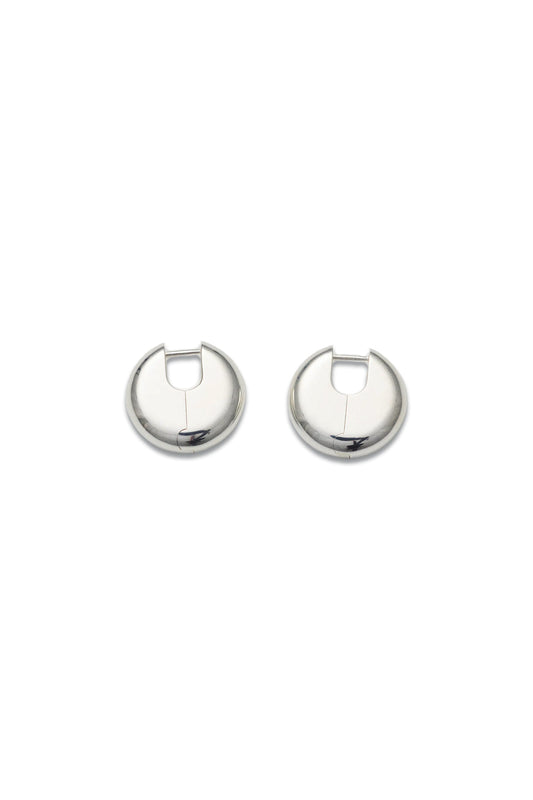 Disc Earrings in Polished silver