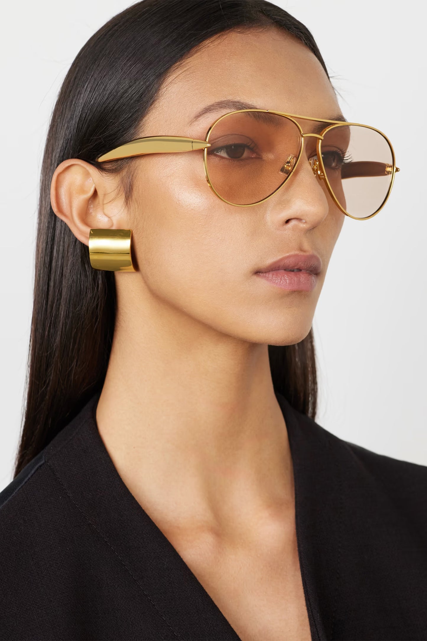 Sardine Aviator-style Gold-tone Sunglasses