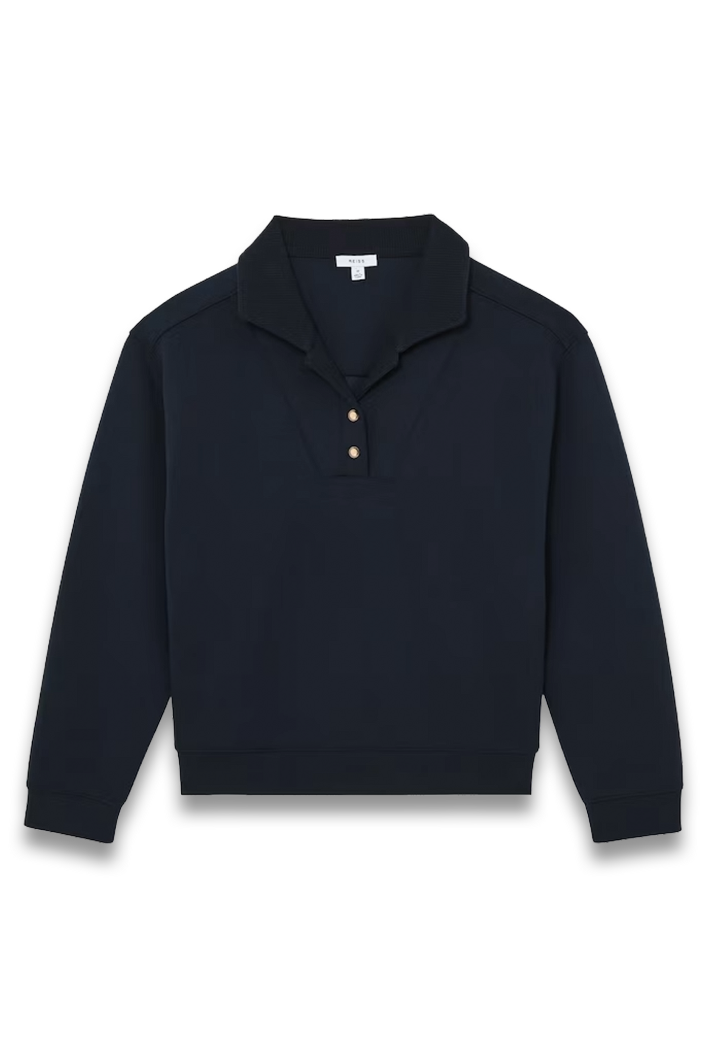 Bella Premium Interlock-collar Sweatshirt in Navy