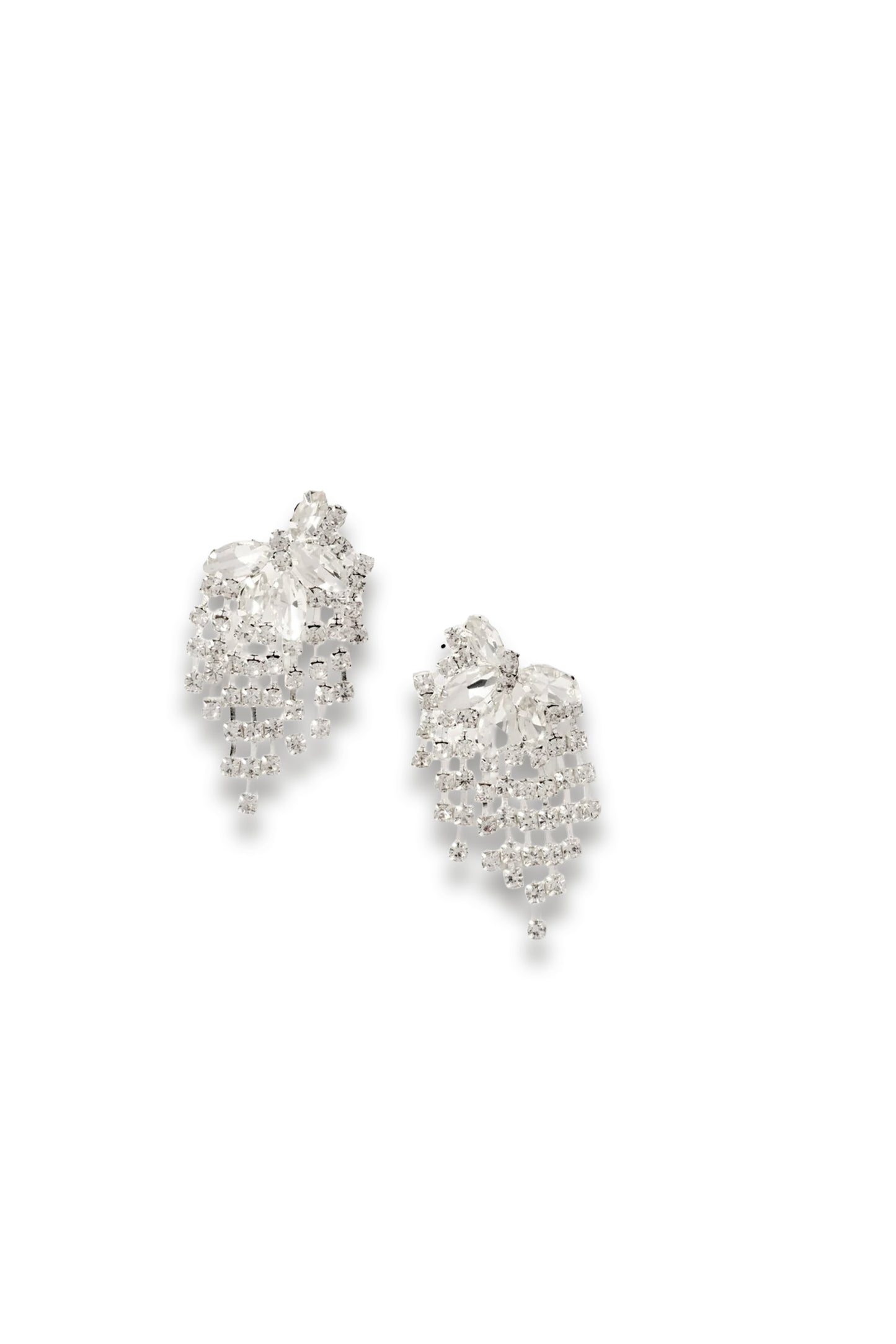Silver-tone Statement Crystal Earrings