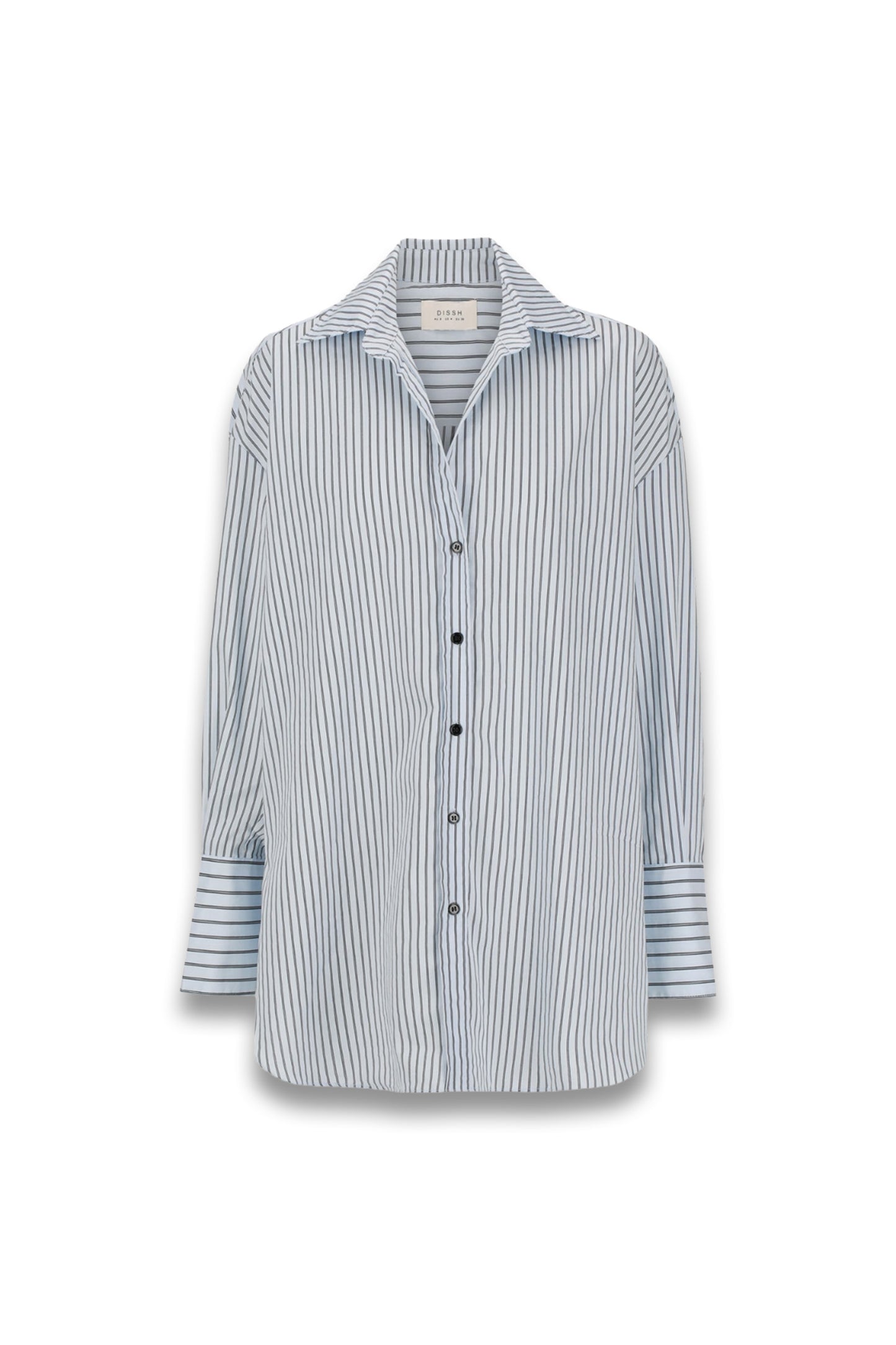 Sable Ice Blue Oversized Silk-blend Shirt