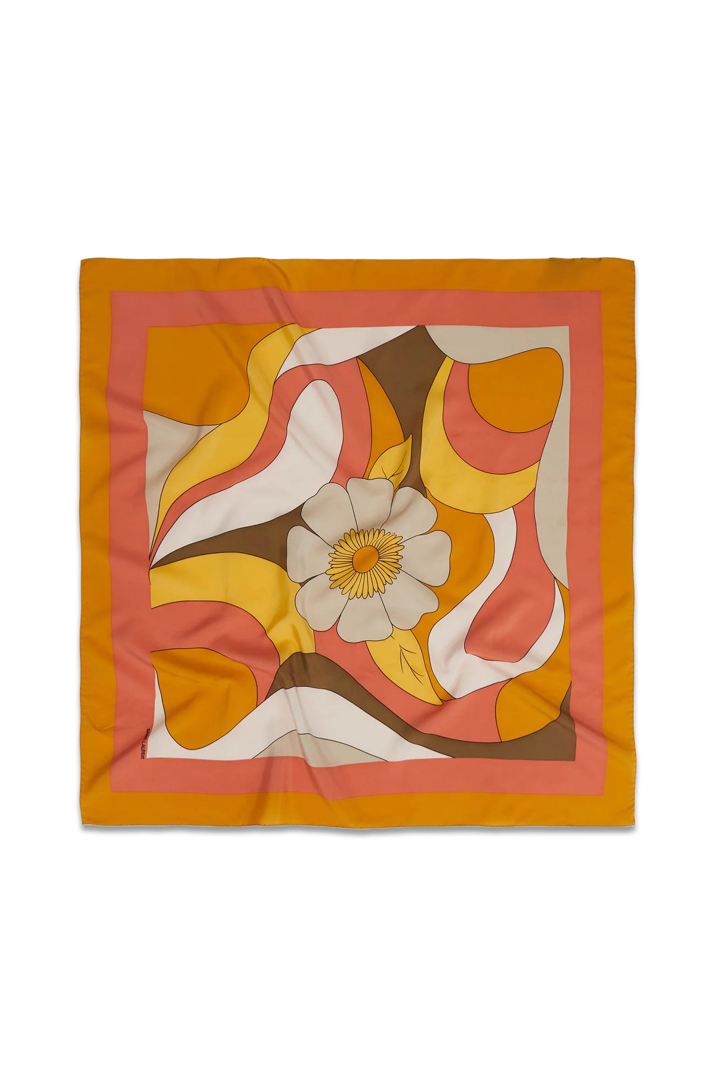 70s Flower-print Silk Scarf