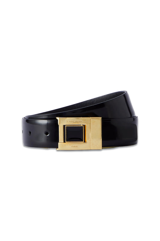 Glossed-leather Belt