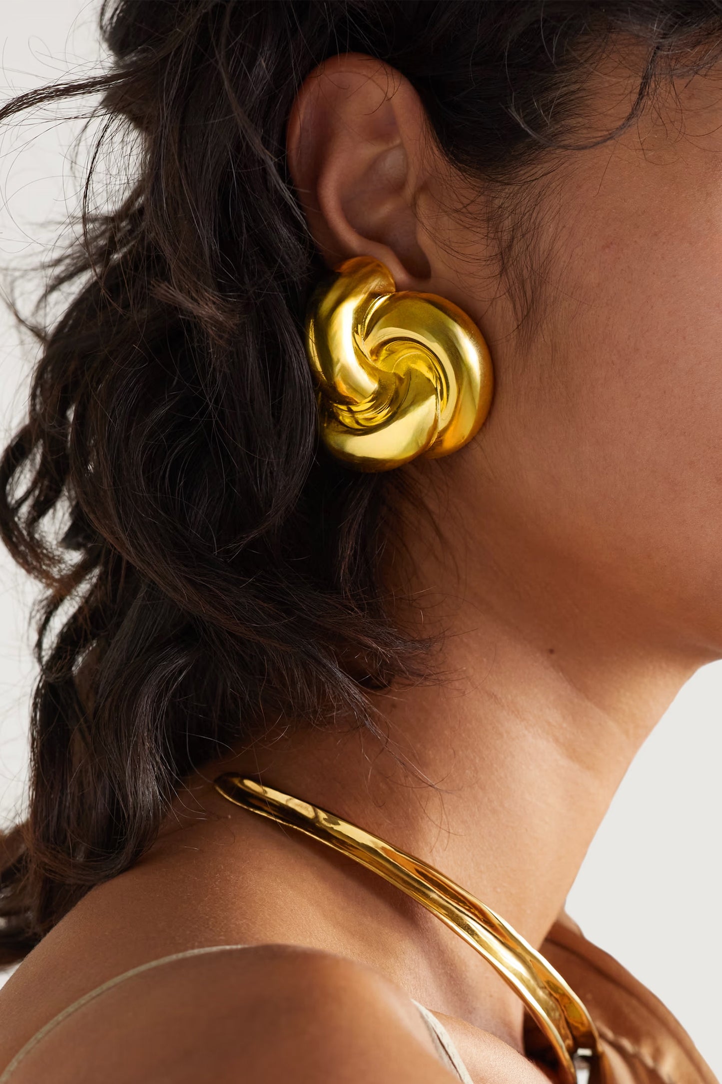 Knot Gold-tone Clip Earrings