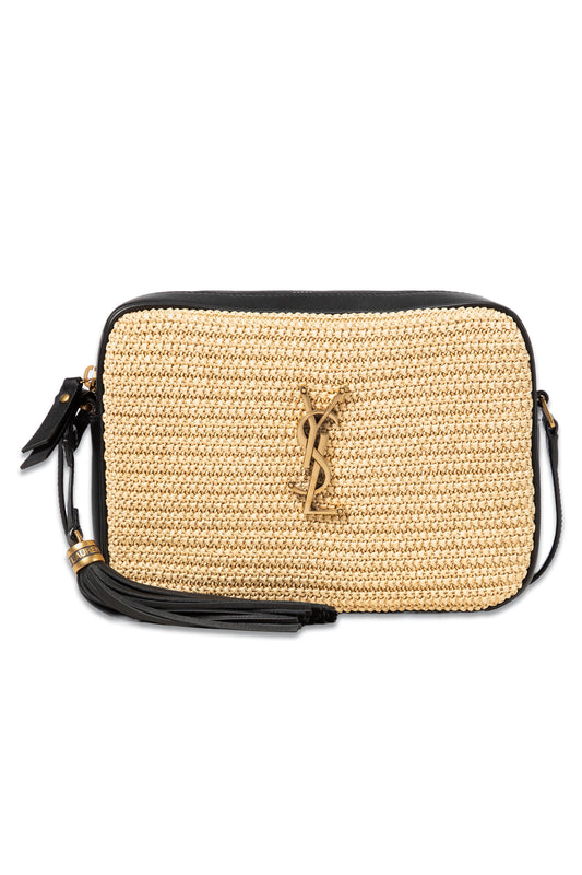 Lou Camera Raffia Crossbody Bag