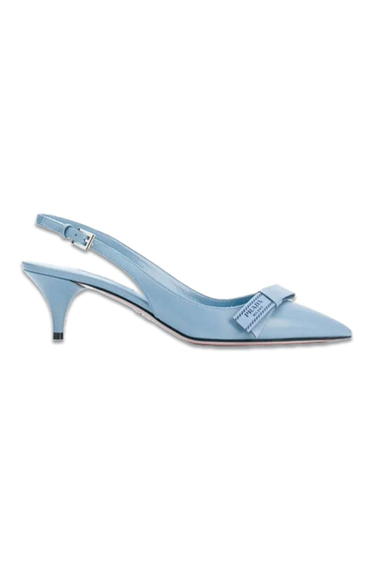 Rent - Pale Blue Slingback Leather Heels