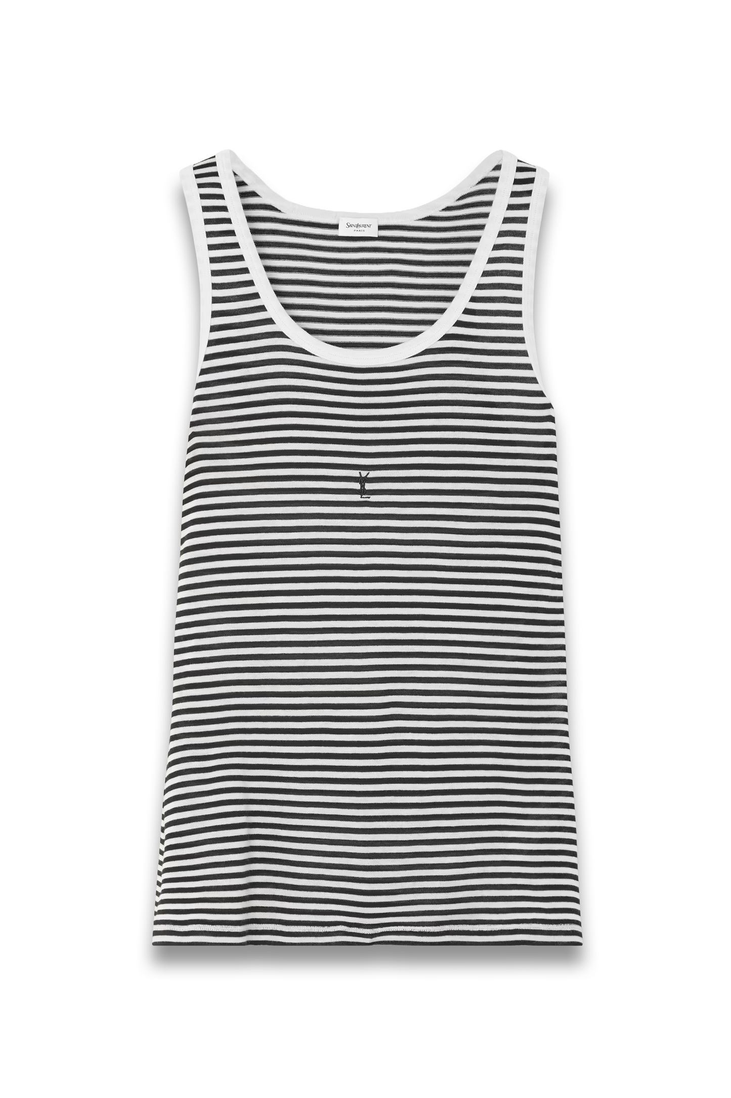 Embroidered Striped Cotton Tank