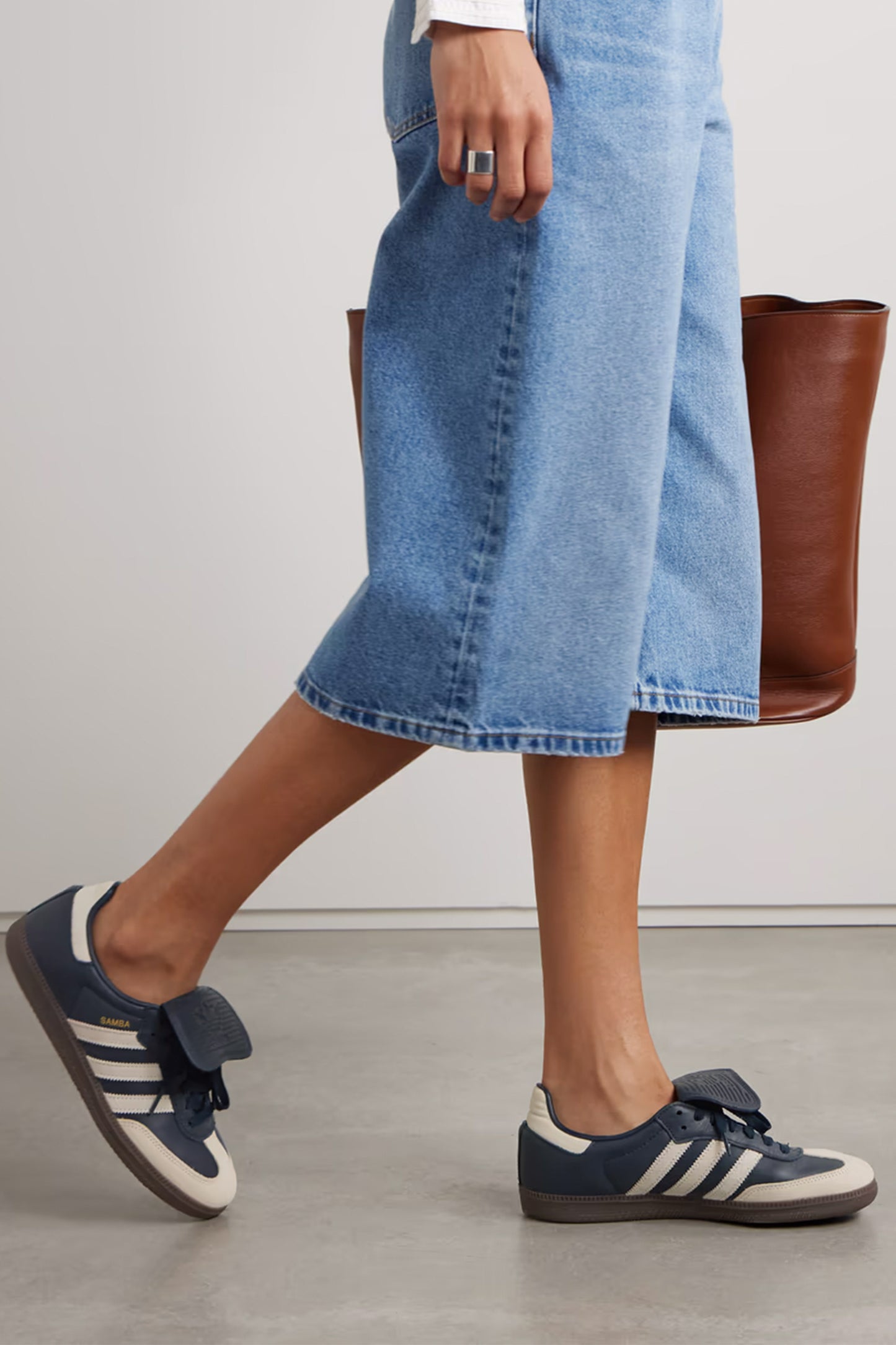 Samba LT nubuck and suede-trimmed leather sneakers