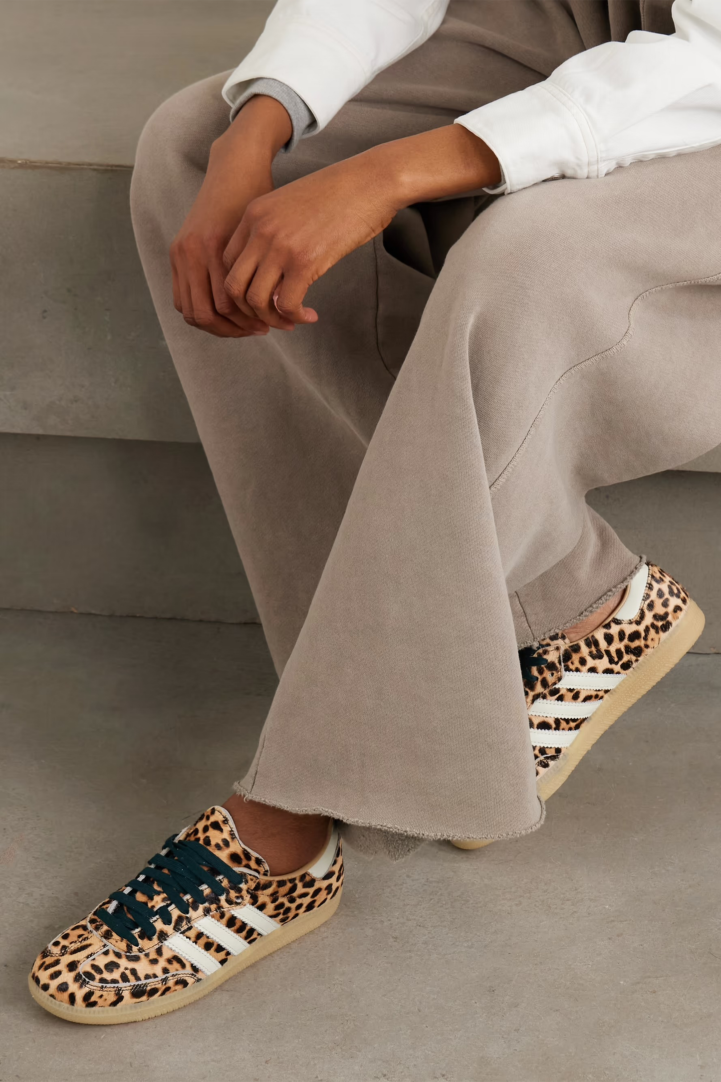 Samba OG Leather-trimmed Leopard-print Calf-hair Sneakers