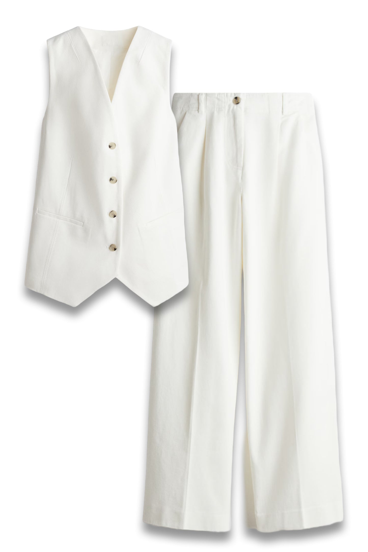 Twill Waistcoat and Wide Trousers