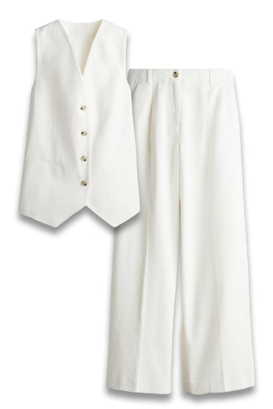 Twill Waistcoat and Wide Trousers