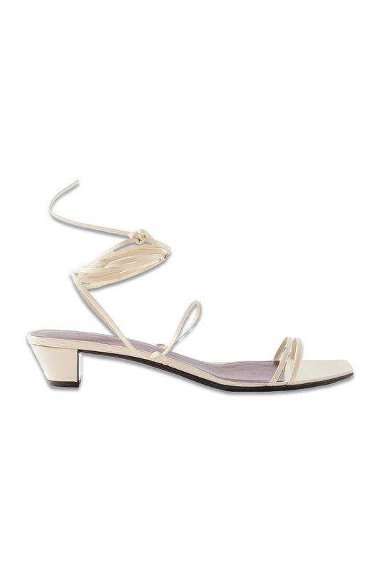 Lace-up 50 Leather Kitten-heel Sandals
