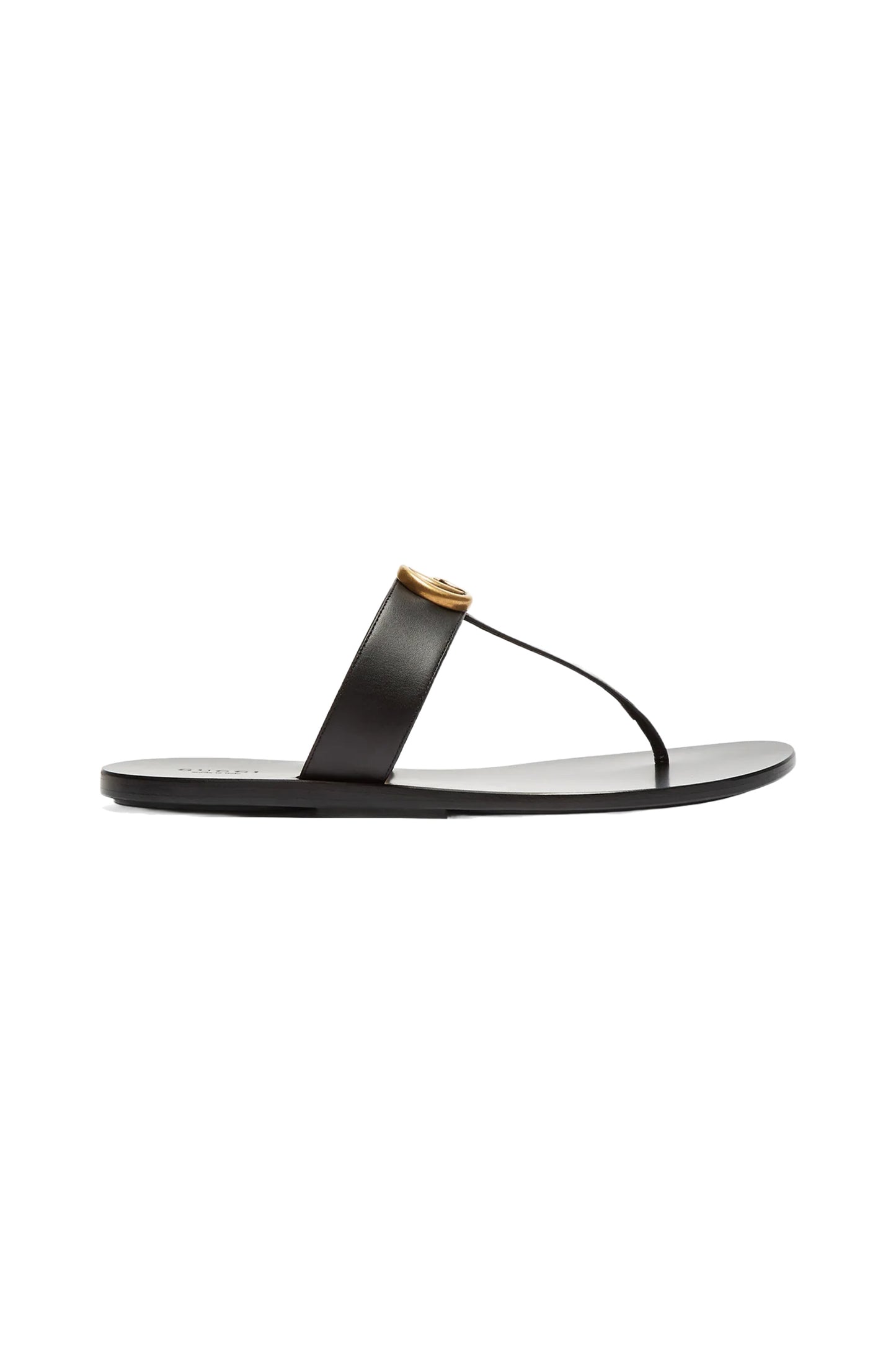 GG Marmont T-bar Leather Sandals
