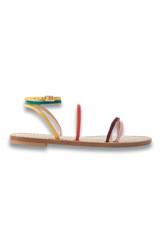 The Constantina Leather-Trimmed Suede Sandals