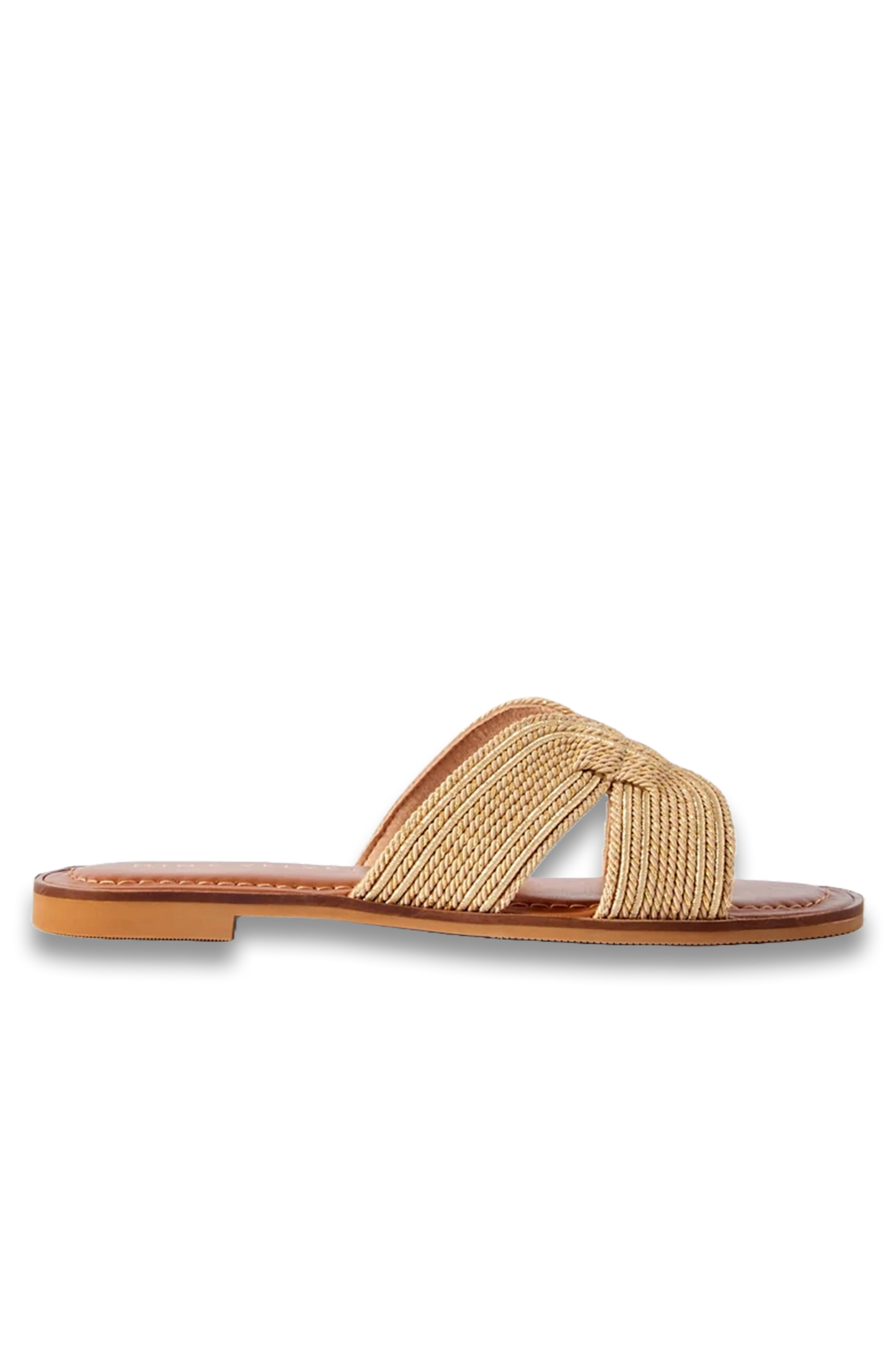 Darcie Gold Rope Flat Sandals