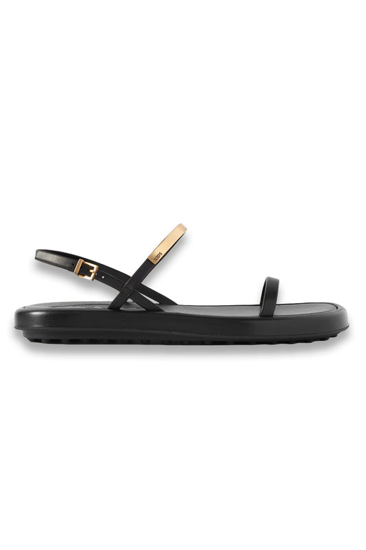Embellished leather slingback sandals