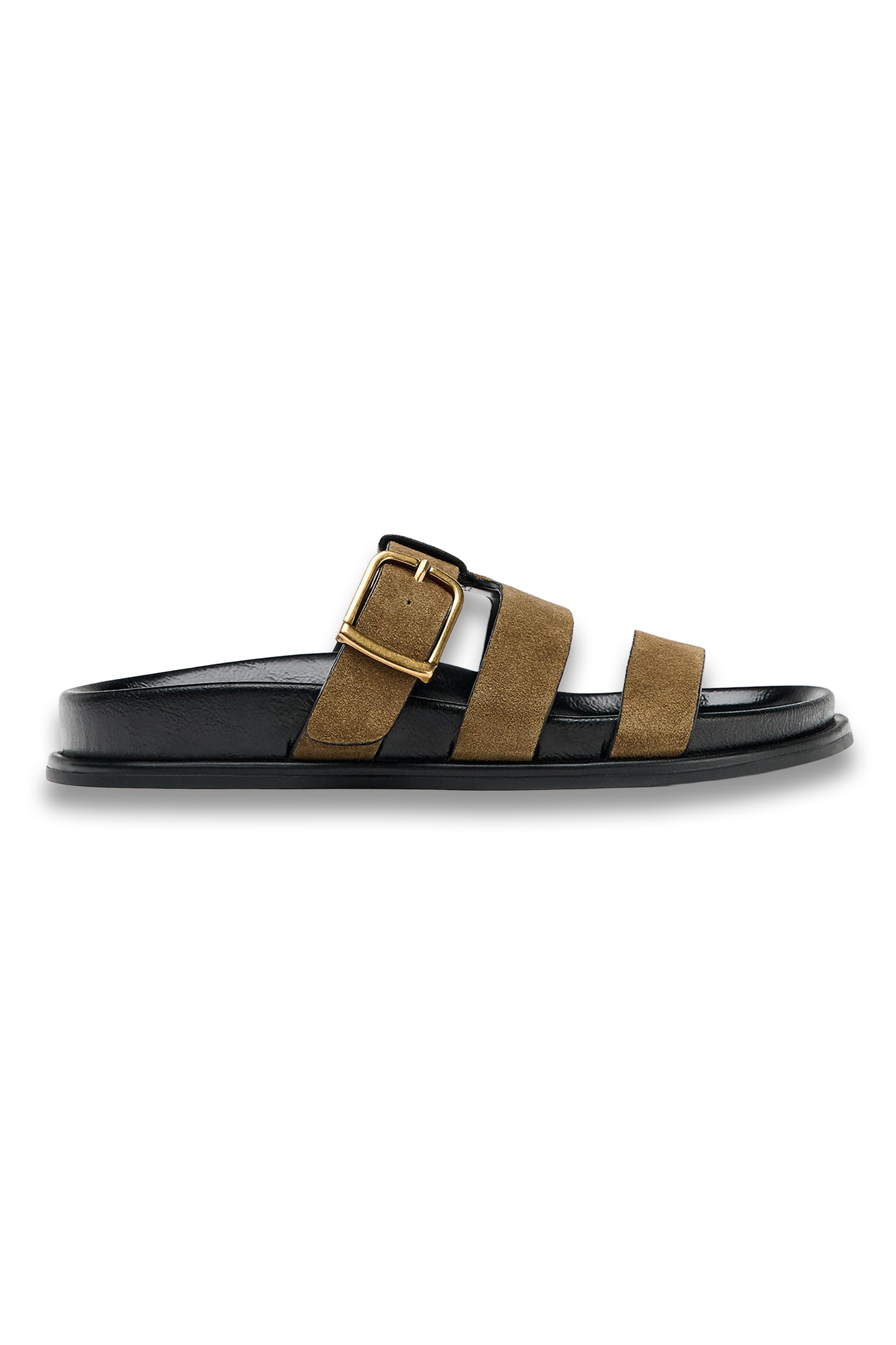 Buckle Flat Split Suede Sandals