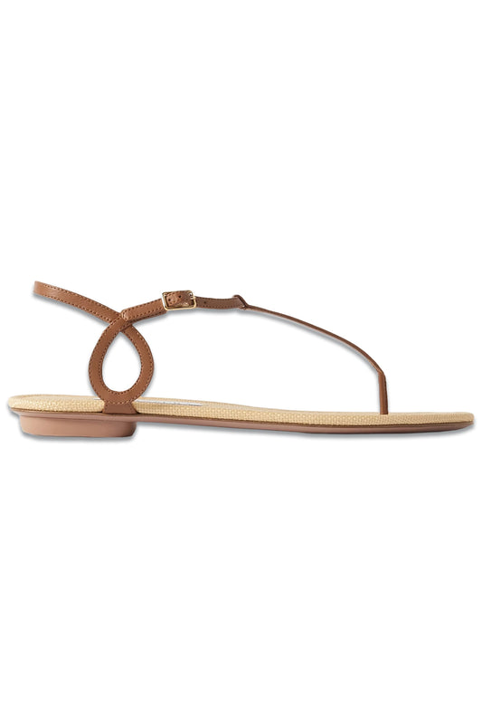 Almost Bare Leather Sandals, Brown