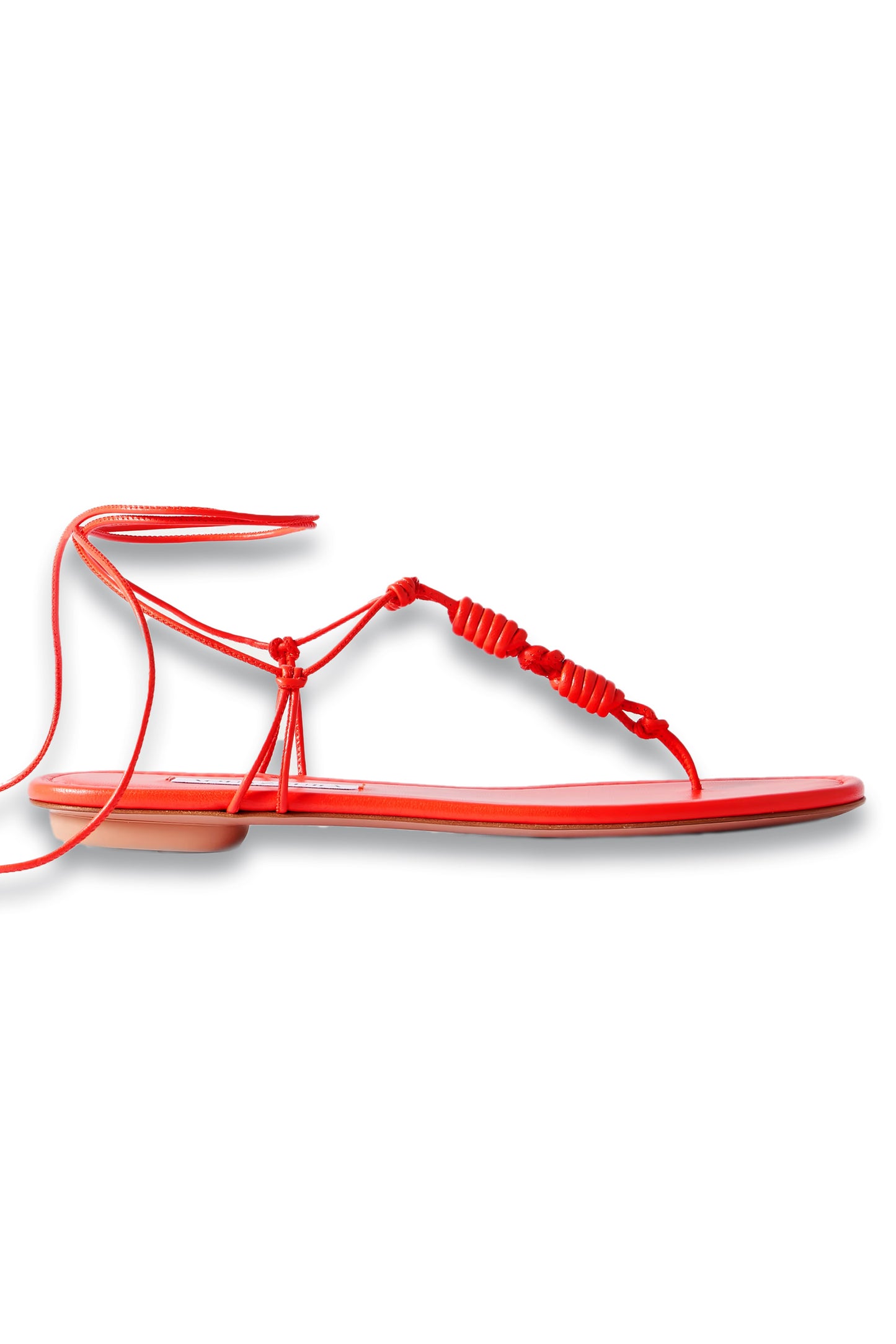 Oaxaca Knotted Leather Sandals Tomato Red