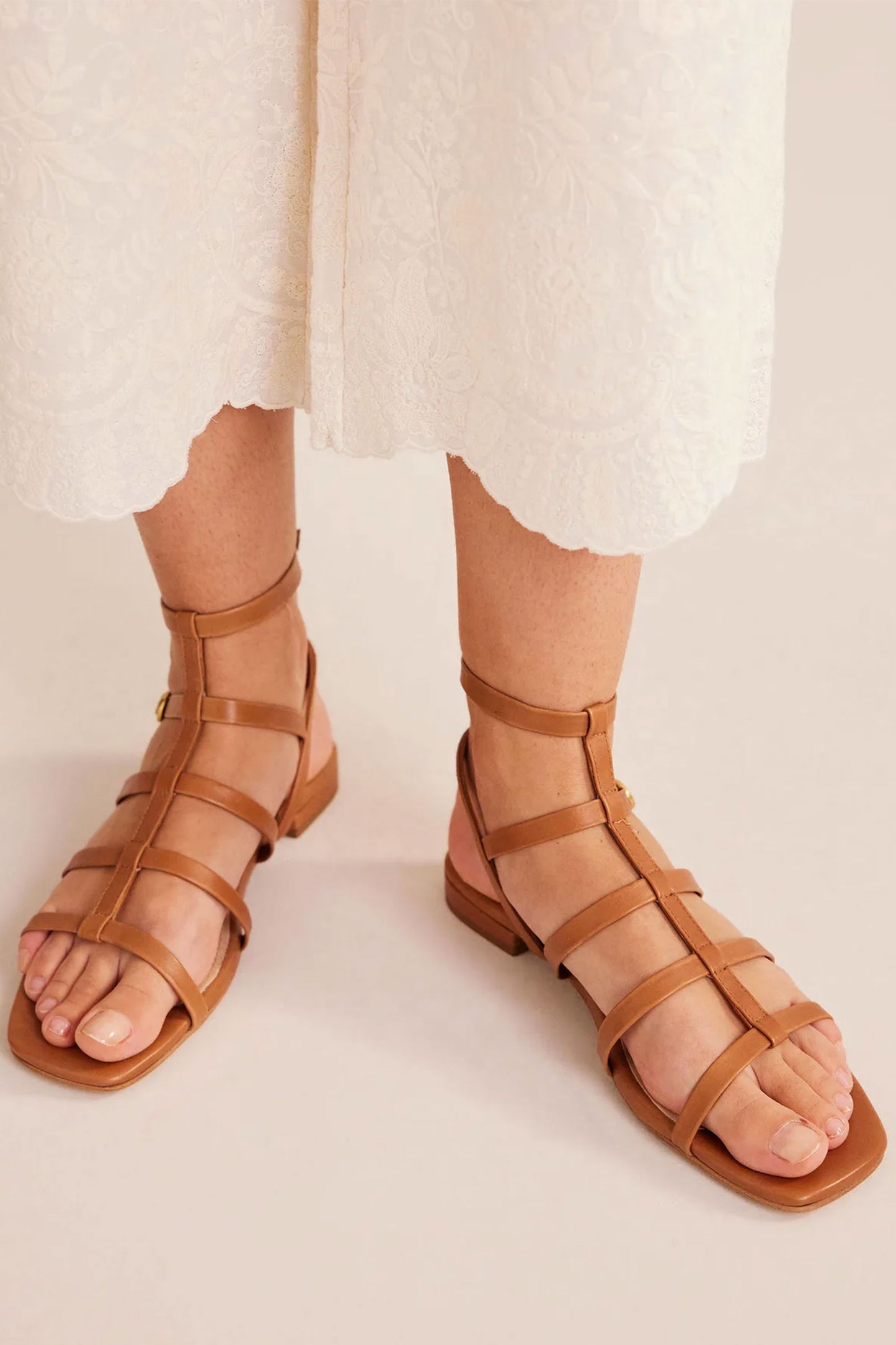 Leather Tan Gladiator Sandals