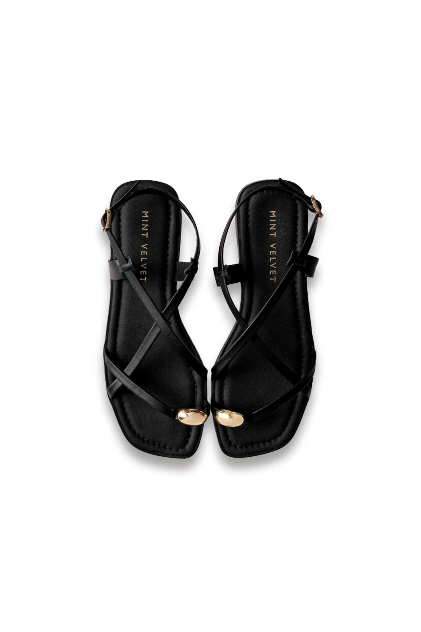Sofia Black Leather Strappy Sandals