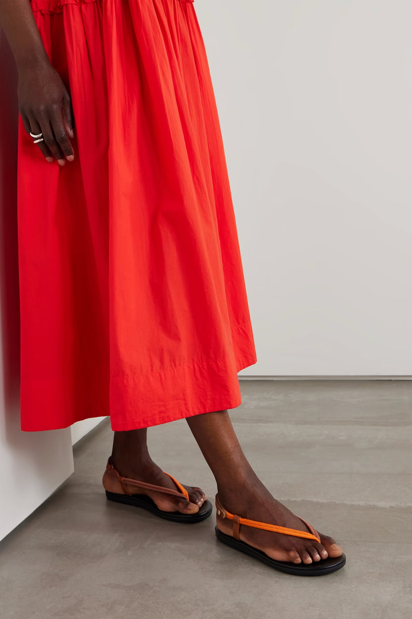 Zoi Leather-Trimmed Woven Cord Sandals