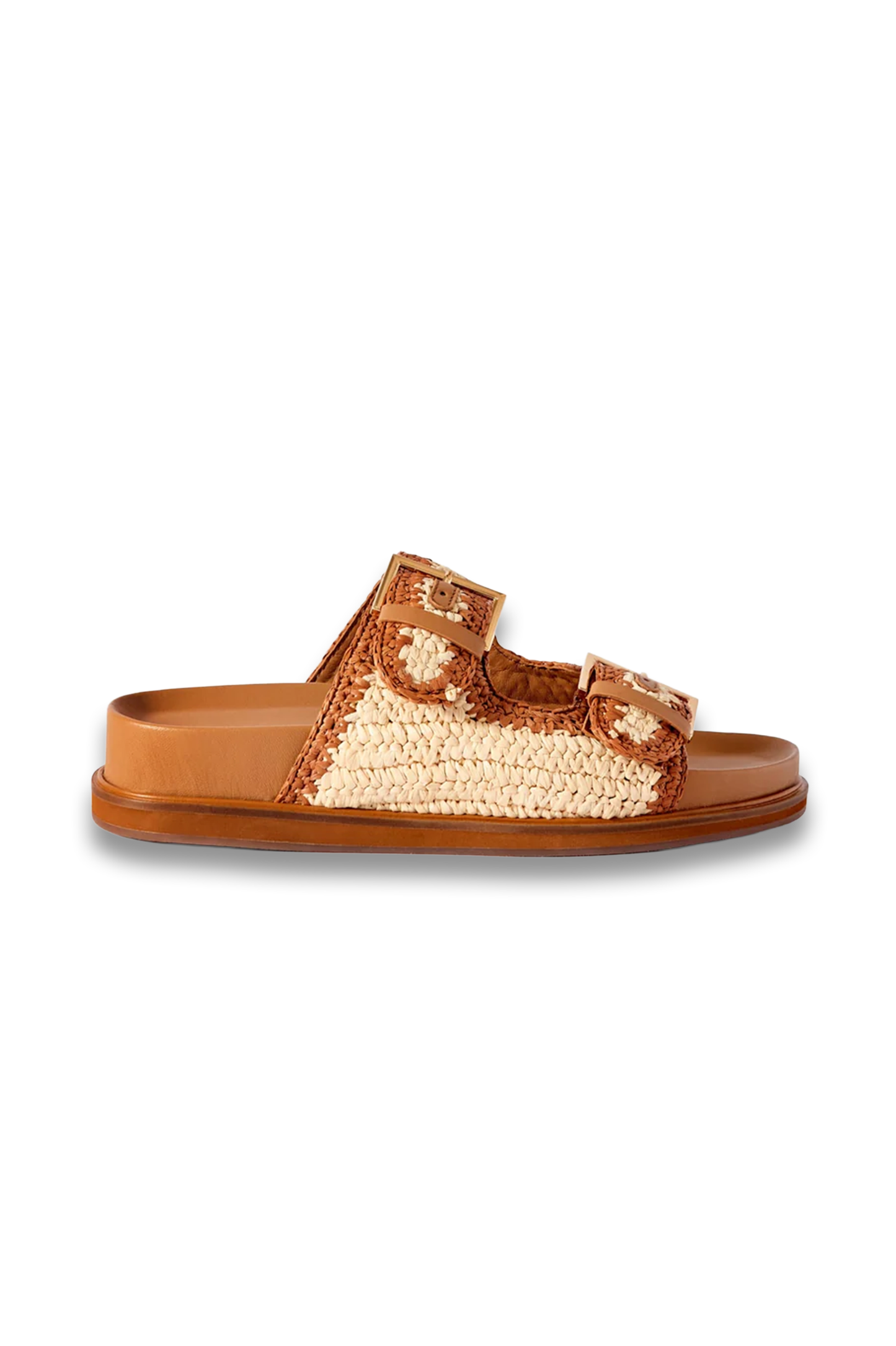 Mal Brown Raffia Flat Sandals