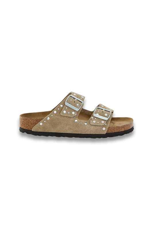 Rivet-embellished Suede Sliders