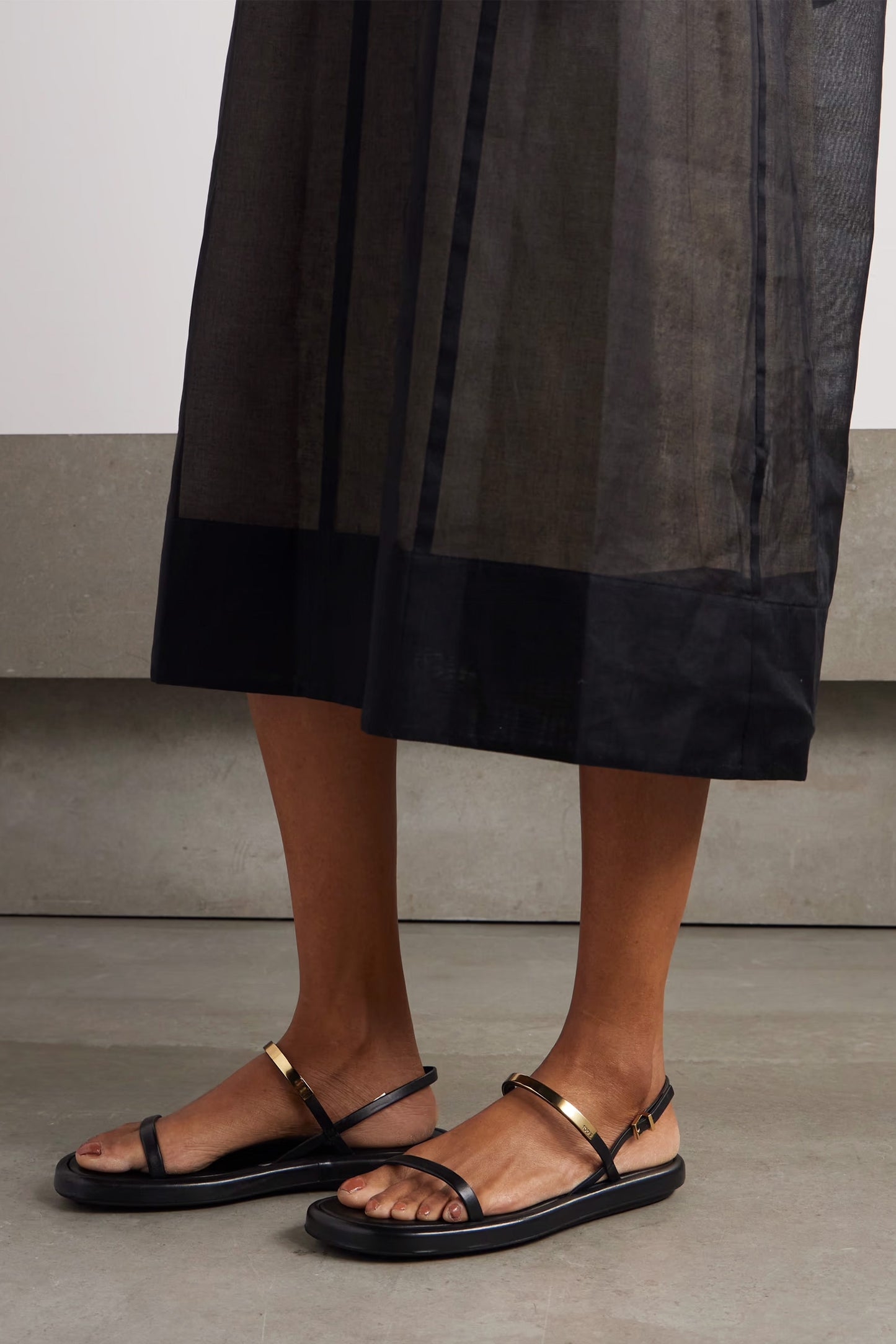 Embellished leather slingback sandals