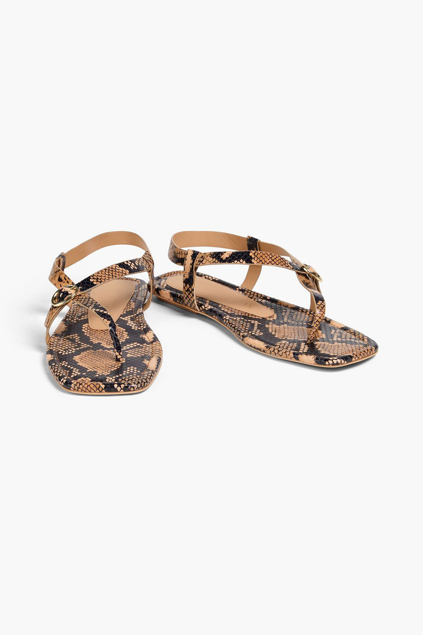 Benni Snake-Effect Leather Sandals