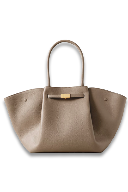 The New York Small Textured-Leather Tote