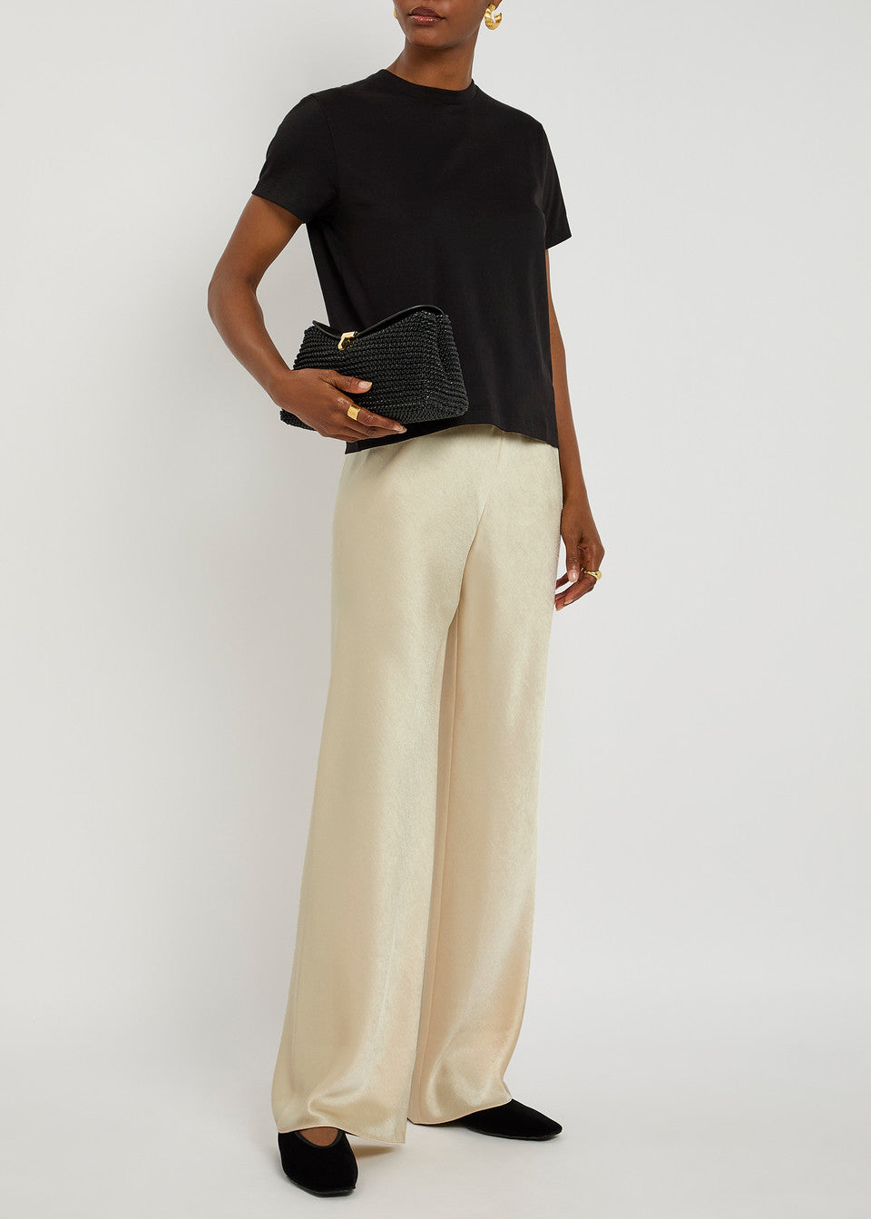 Fluid Satin Bias Trousers