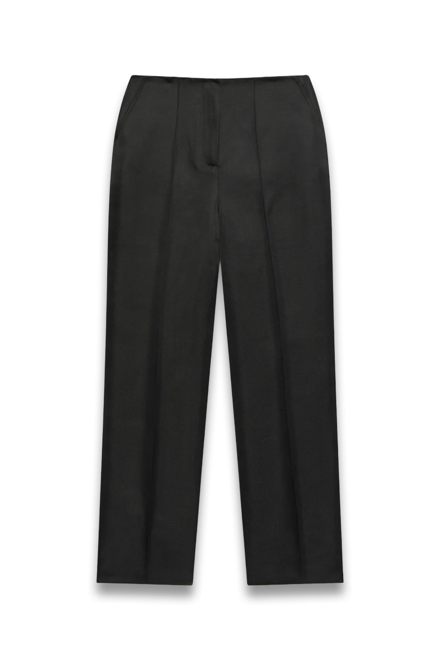 Black Satin Slim Trousers