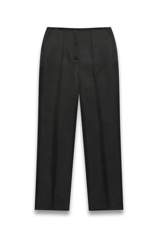Black Satin Slim Trousers