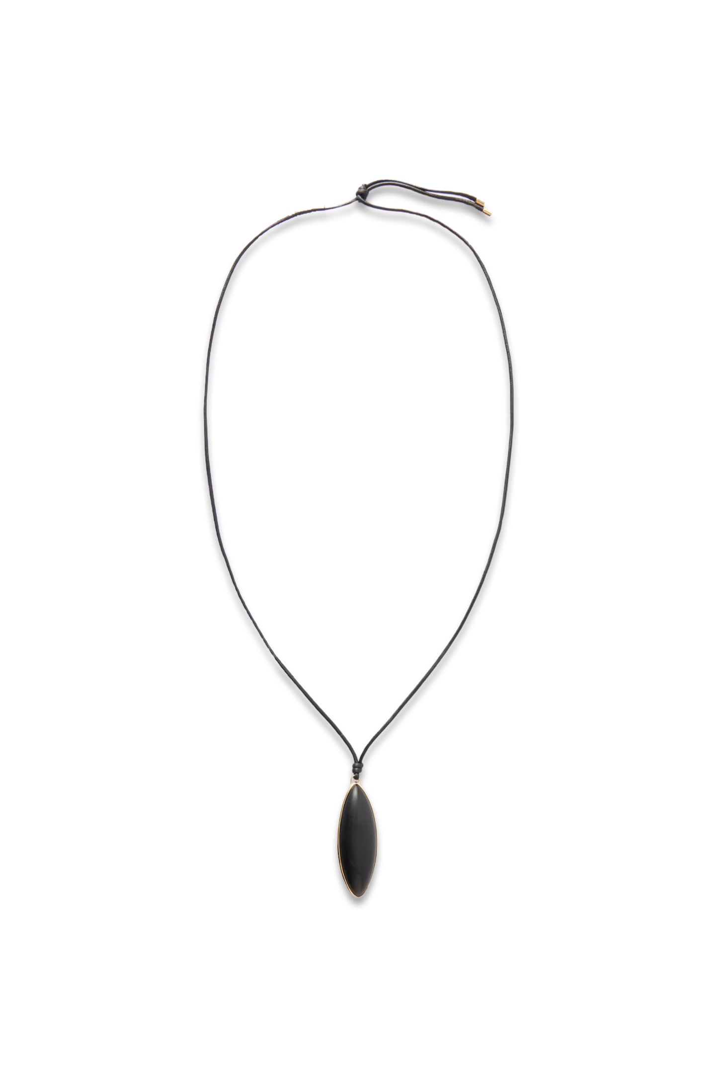 Dagger Gold-plated, Quartz and Leather Necklace