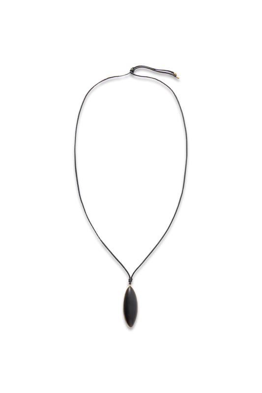 Dagger Gold-plated, Quartz and Leather Necklace