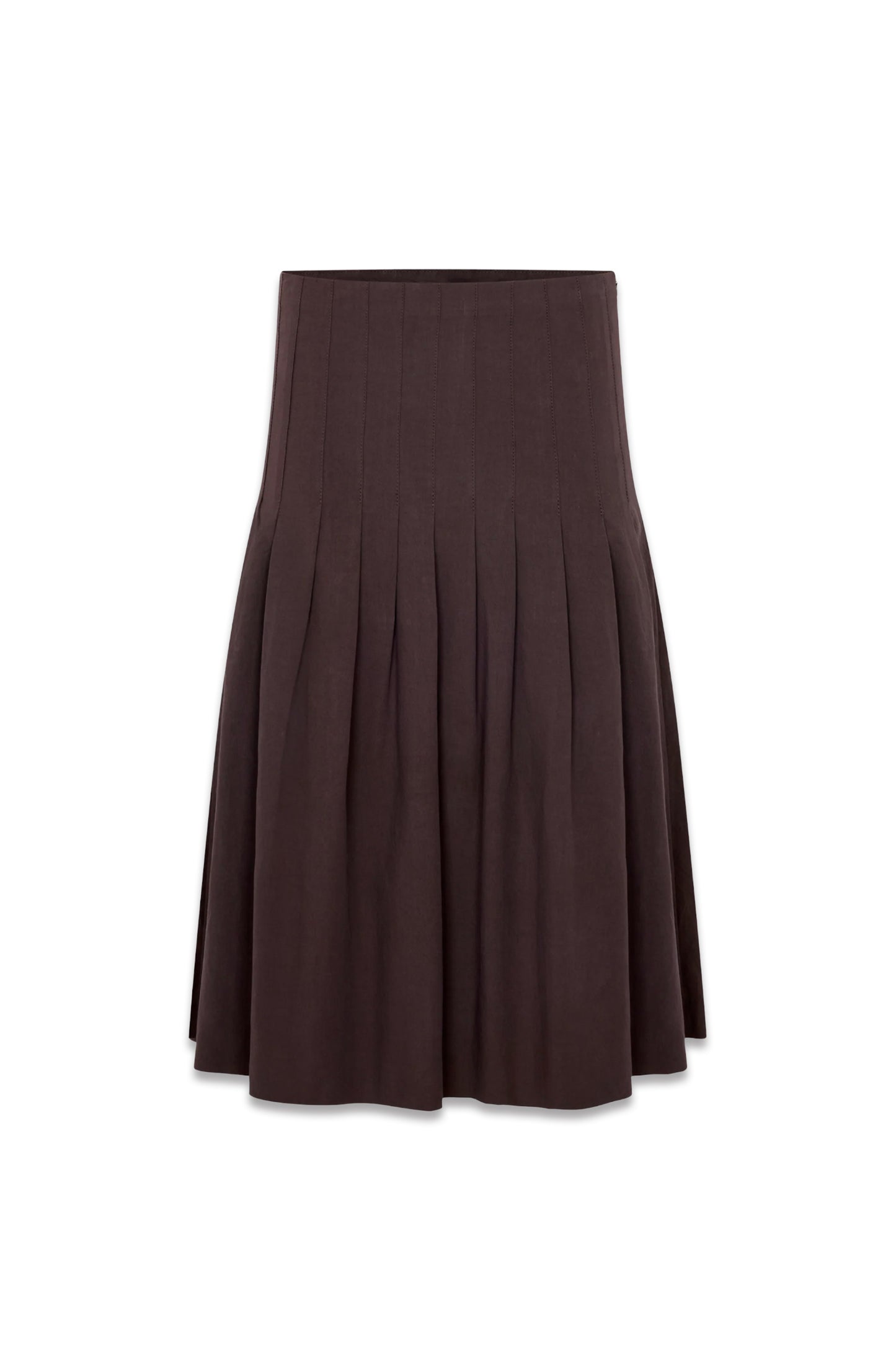 Crushed Cotton Pleated Skirt