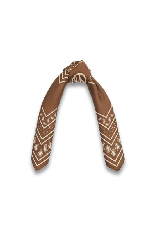 Paisley Mocha Mousse Silk Scarf