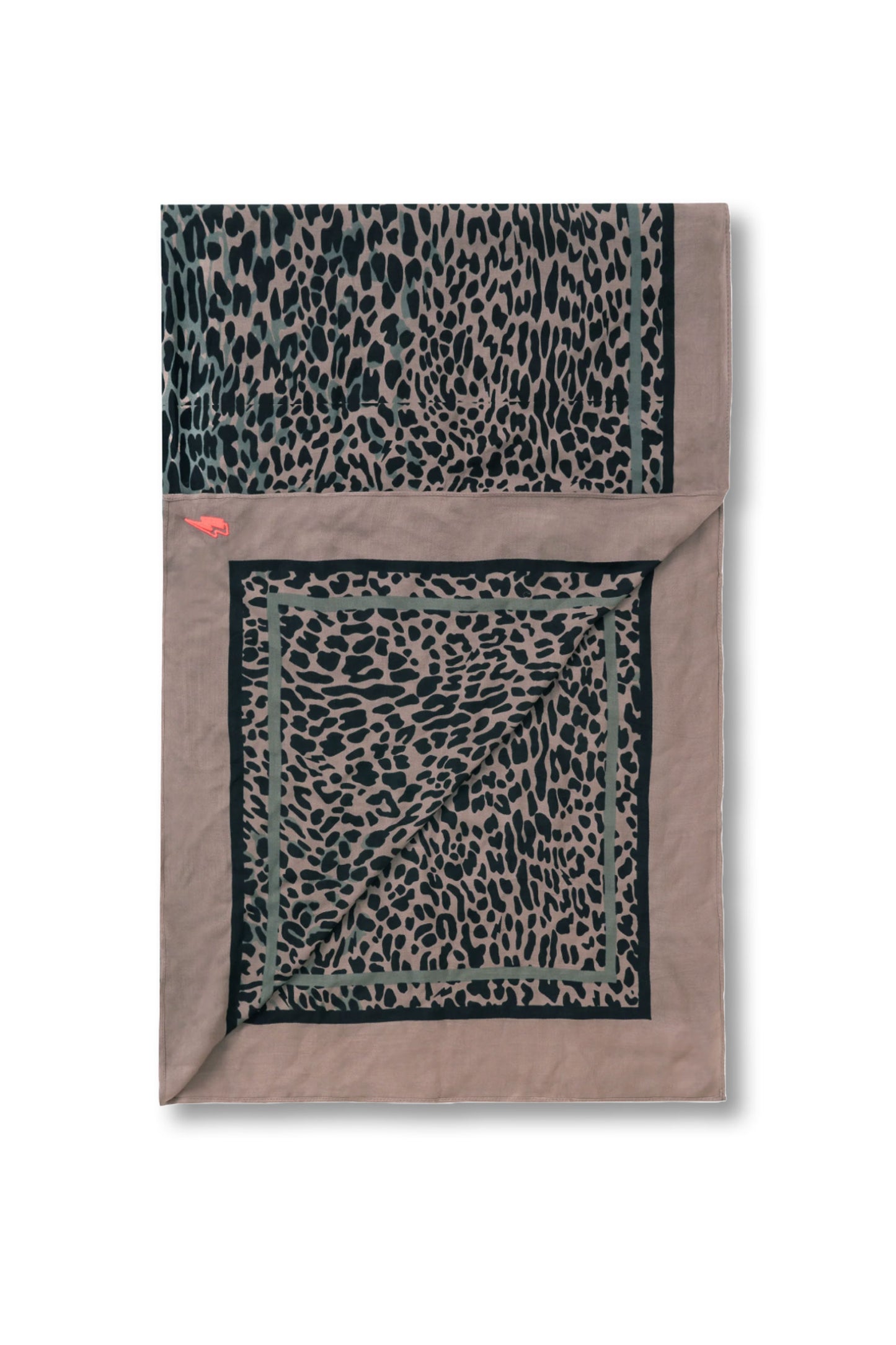 Scamp & Dude x Sabrina Elba Taupe with Grey and Black Wild Leopard Charity Super Scarf