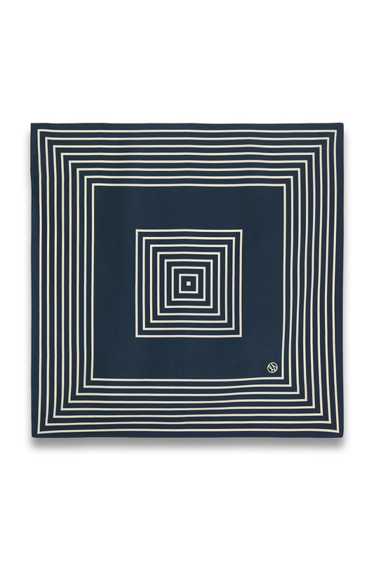 Striped-Print Silk Scarf