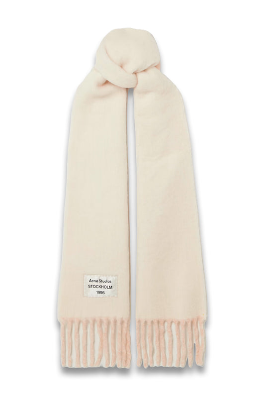 Two-tone Fringed Appliquéd Alpaca-blend Scarf