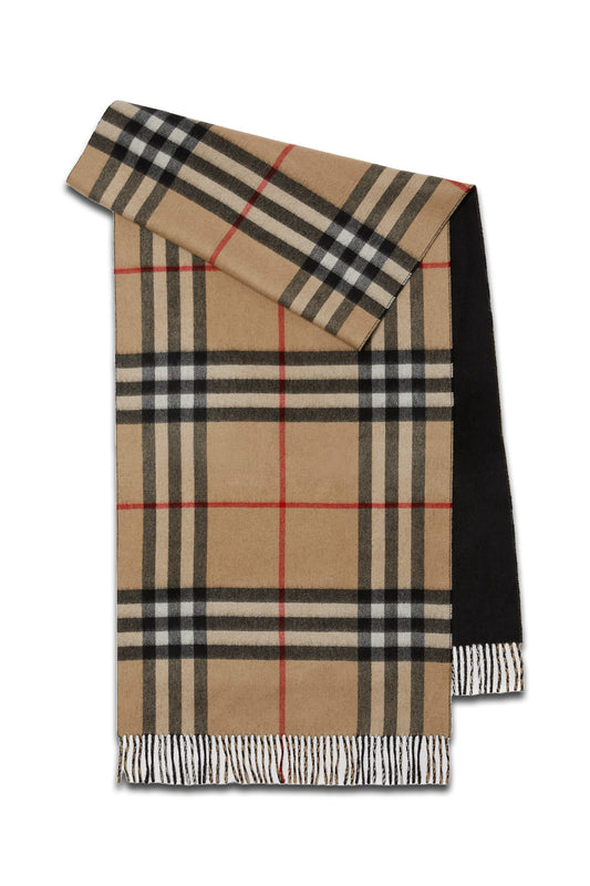 Reversible Check Cashmere Scarf