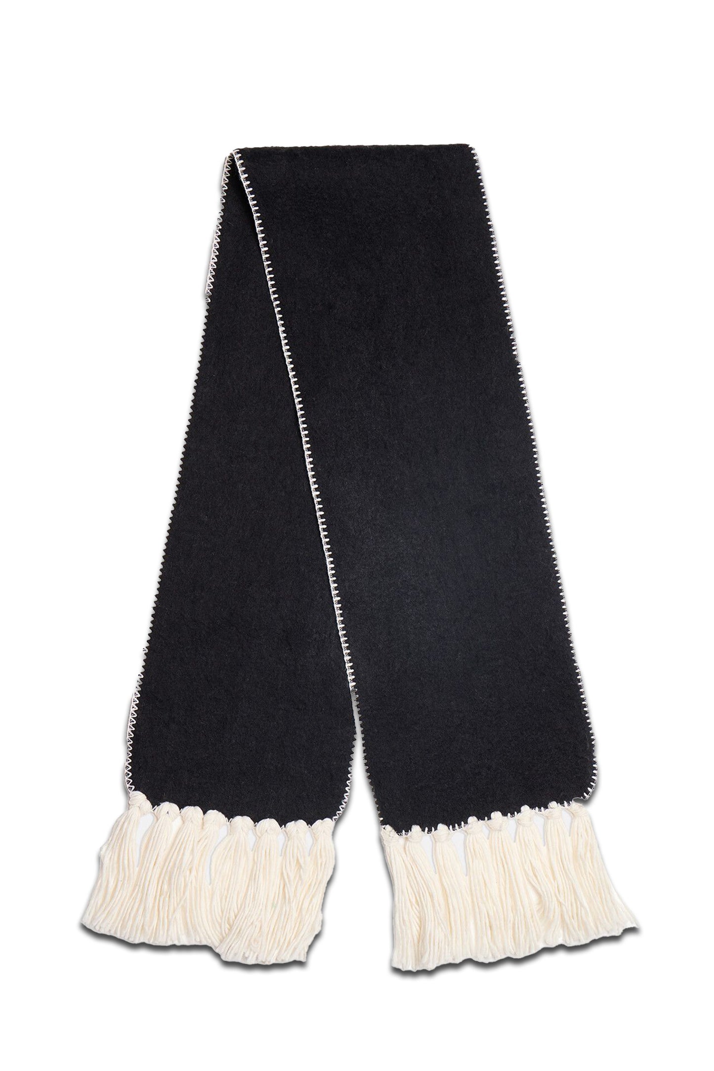 Black Blanket Stitch Chunky Scarf