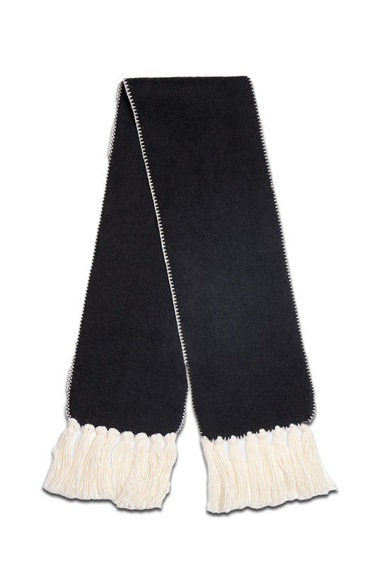 Black Blanket Stitch Chunky Scarf